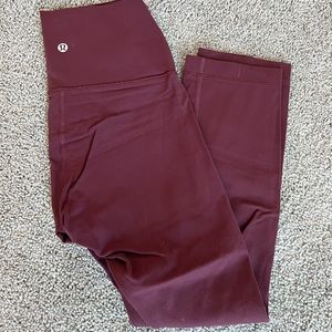 Maroon lululemon leggings size 6